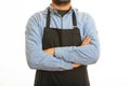 Young man with black apron Royalty Free Stock Photo