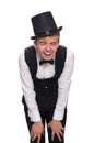 The young man in black classic vest and hat Royalty Free Stock Photo