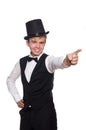 The young man in black classic vest and hat Royalty Free Stock Photo