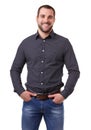 Young man in black shirt Royalty Free Stock Photo