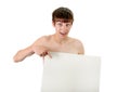 Young Man with Blank Board Royalty Free Stock Photo