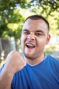 Young man with a chipped tooth Royalty Free Stock Photo