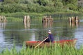 Young man on boat Royalty Free Stock Photo