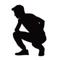 A young man body, silhouette vector