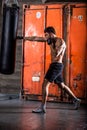 Young man boxing workout Royalty Free Stock Photo