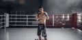 Young man boxing workout on the ring Royalty Free Stock Photo
