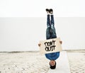 Young man breakdancing Royalty Free Stock Photo