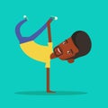 Young man breakdancing vector illustration.