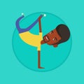 Young man breakdancing vector illustration.