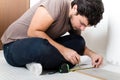 Young man bricolage working Royalty Free Stock Photo