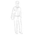 Young man in a business suit. vector illustration