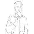 Young man in a business suit. vector illustration