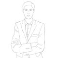 Young man in a business suit. vector illustration