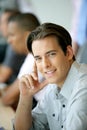 Young man in a business training course Royalty Free Stock Photo