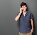 Young man calling by phone Royalty Free Stock Photo