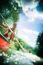 Young Man Canoeing Royalty Free Stock Photo