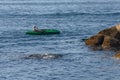 Young man canoeing in the sea Royalty Free Stock Photo