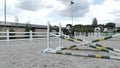 Young man canter at the manege