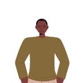 Young man in casual trendy clothes african american male cartoon character portrait Royalty Free Stock Photo