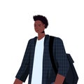 Young man in casual trendy clothes african american male cartoon character portrait Royalty Free Stock Photo