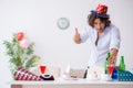 Young man celebrating his birthday at home Royalty Free Stock Photo