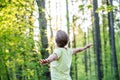 Young man celebrating nature