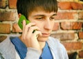 Young Man with Cellphone Royalty Free Stock Photo