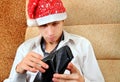 Young Man check the Wallet Royalty Free Stock Photo