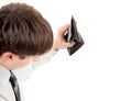 Young Man check Empty Wallet Royalty Free Stock Photo