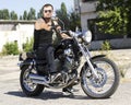 Young man on a chopper Royalty Free Stock Photo