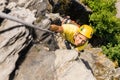 Young Man Climbing Rock Royalty Free Stock Photo