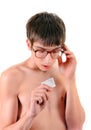 Young Man with Condom Royalty Free Stock Photo