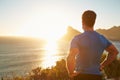 Young man contemplating after jogging Royalty Free Stock Photo