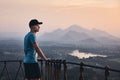 Man contemplation at the sunset Royalty Free Stock Photo