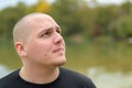 Young man with a contemplative expression Royalty Free Stock Photo