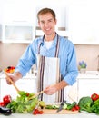 Young Man Cooking Royalty Free Stock Photo