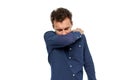Young man coughing Royalty Free Stock Photo