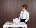 Young man, counting money and taking notes Royalty Free Stock Photo