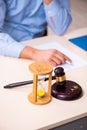 Young man in courthouse in divorcing concept Royalty Free Stock Photo