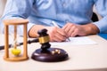 Young man in courthouse in divorcing concept Royalty Free Stock Photo