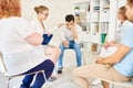 Young Man Crying in Group Therapy Royalty Free Stock Photo