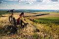 Young man cycling on a rural road Royalty Free Stock Photo