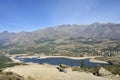 Mountainbiking above Lac de Calacuccia, Corse, France Royalty Free Stock Photo