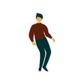 Young Man Dancing, Male Dancer Character Wearing Casual Clothes Vector Illustration