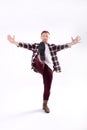 Young man dancing. Royalty Free Stock Photo