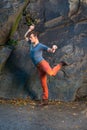 Young Man Dancing Outside