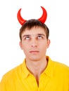 Young Man with Devil Horns Royalty Free Stock Photo