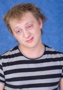 Young man with dishevelled hair