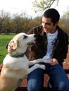 Young man and dog