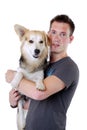 Young man with dog Royalty Free Stock Photo